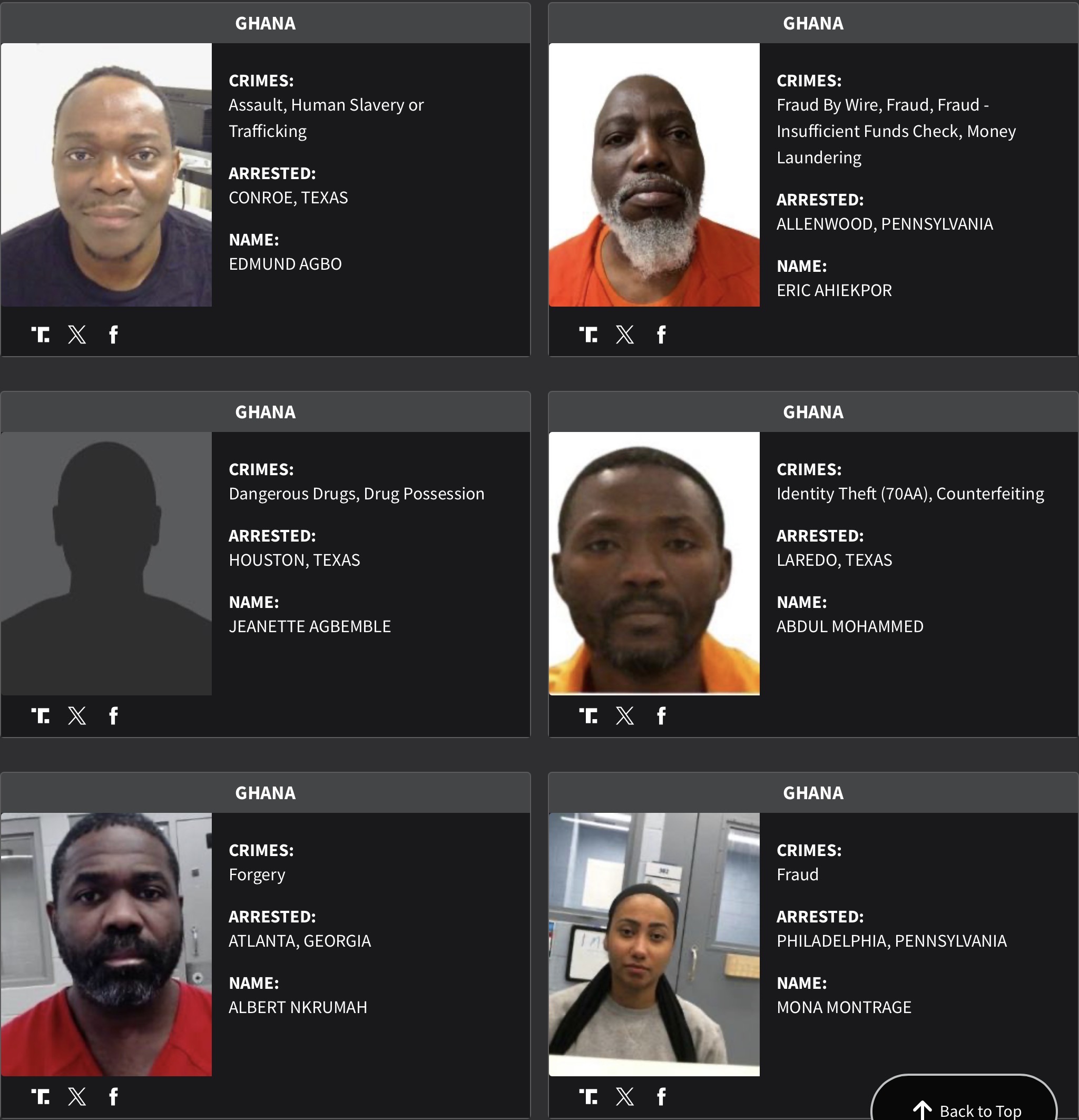 Ghana DHS arrest sheet 1