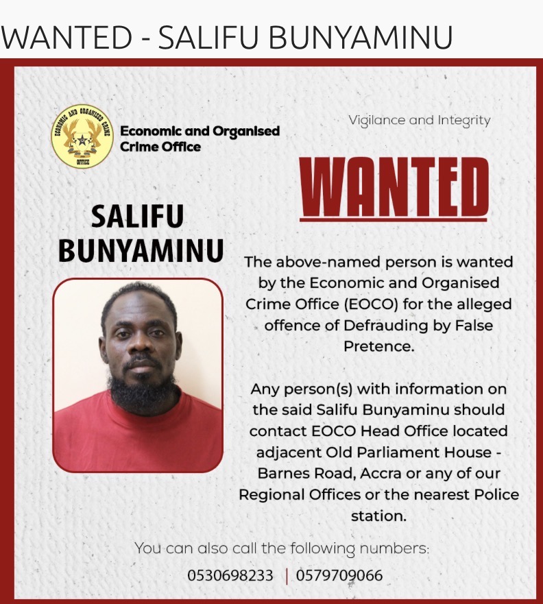 EOCO Wanted — Salifu Bunyaminu