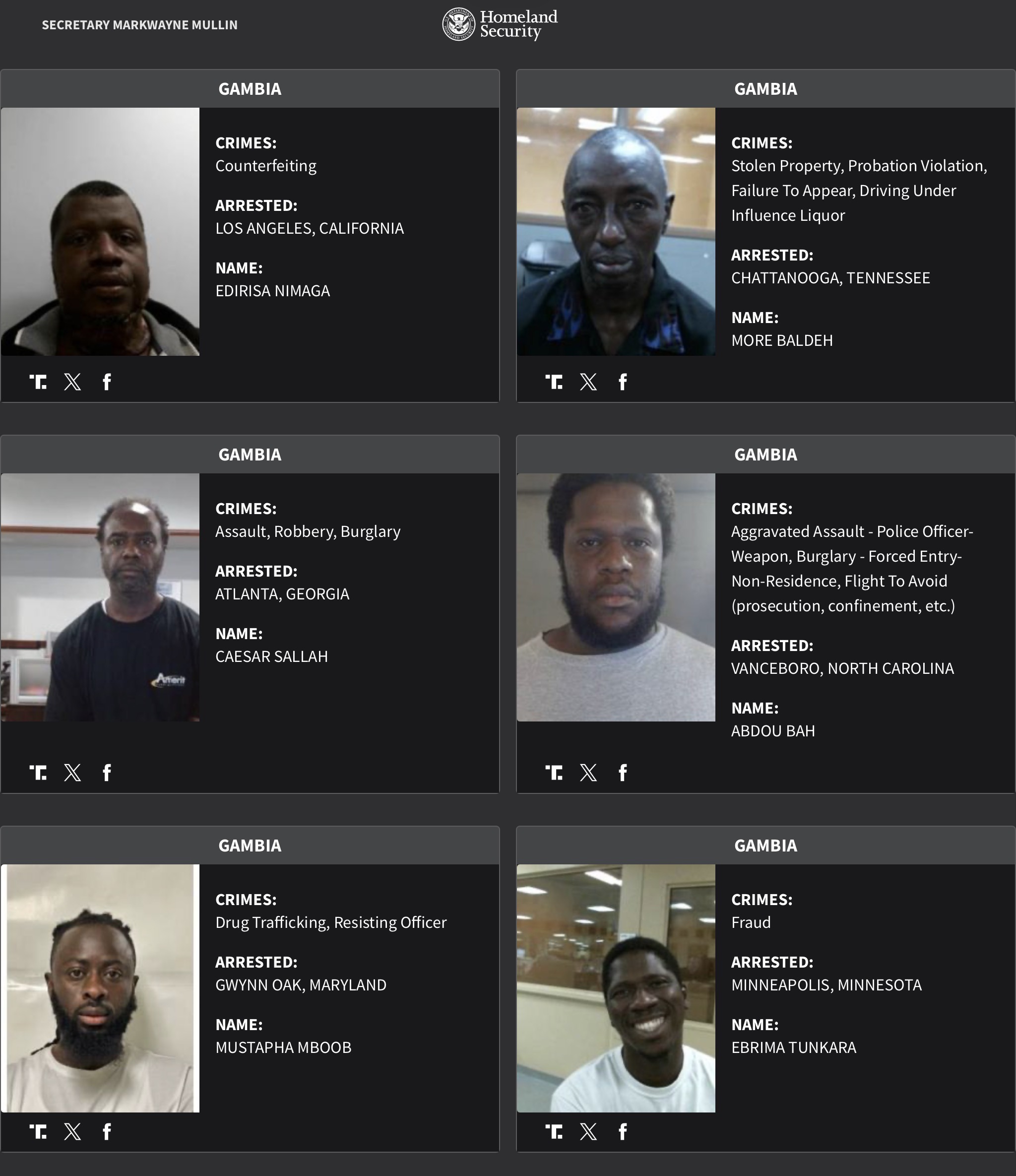 Gambia DHS arrest sheet 2