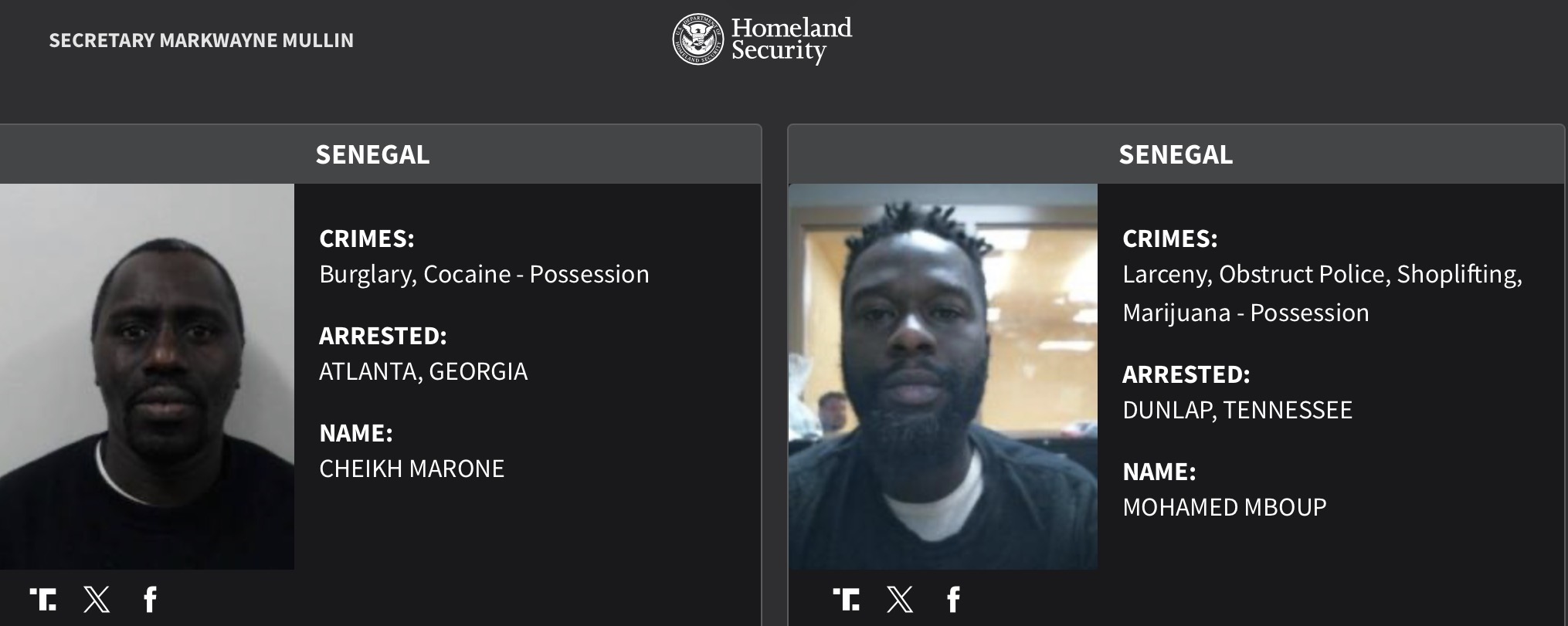 Senegal DHS arrest sheet 3