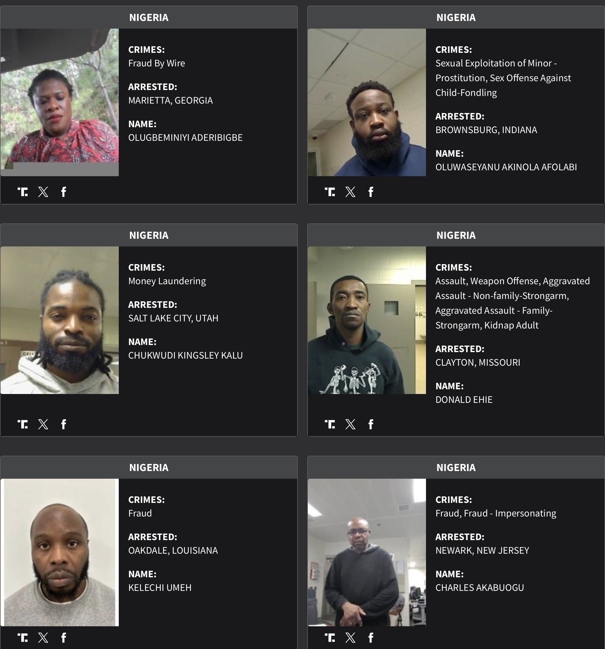 Nigeria DHS arrest sheet 5