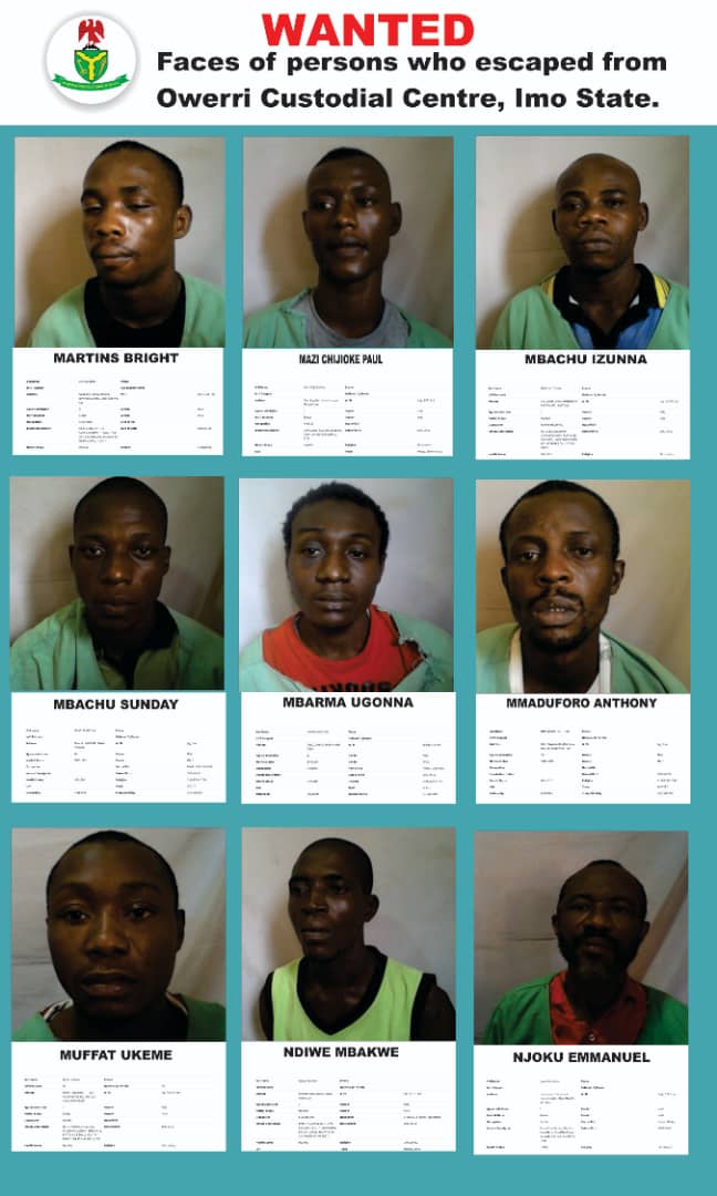 Owerri Custodial Centre Escapees — Sheet 2