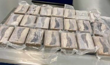 20 one-kilogram cocaine blocks seized at Manchester Airport, 11 May 2024