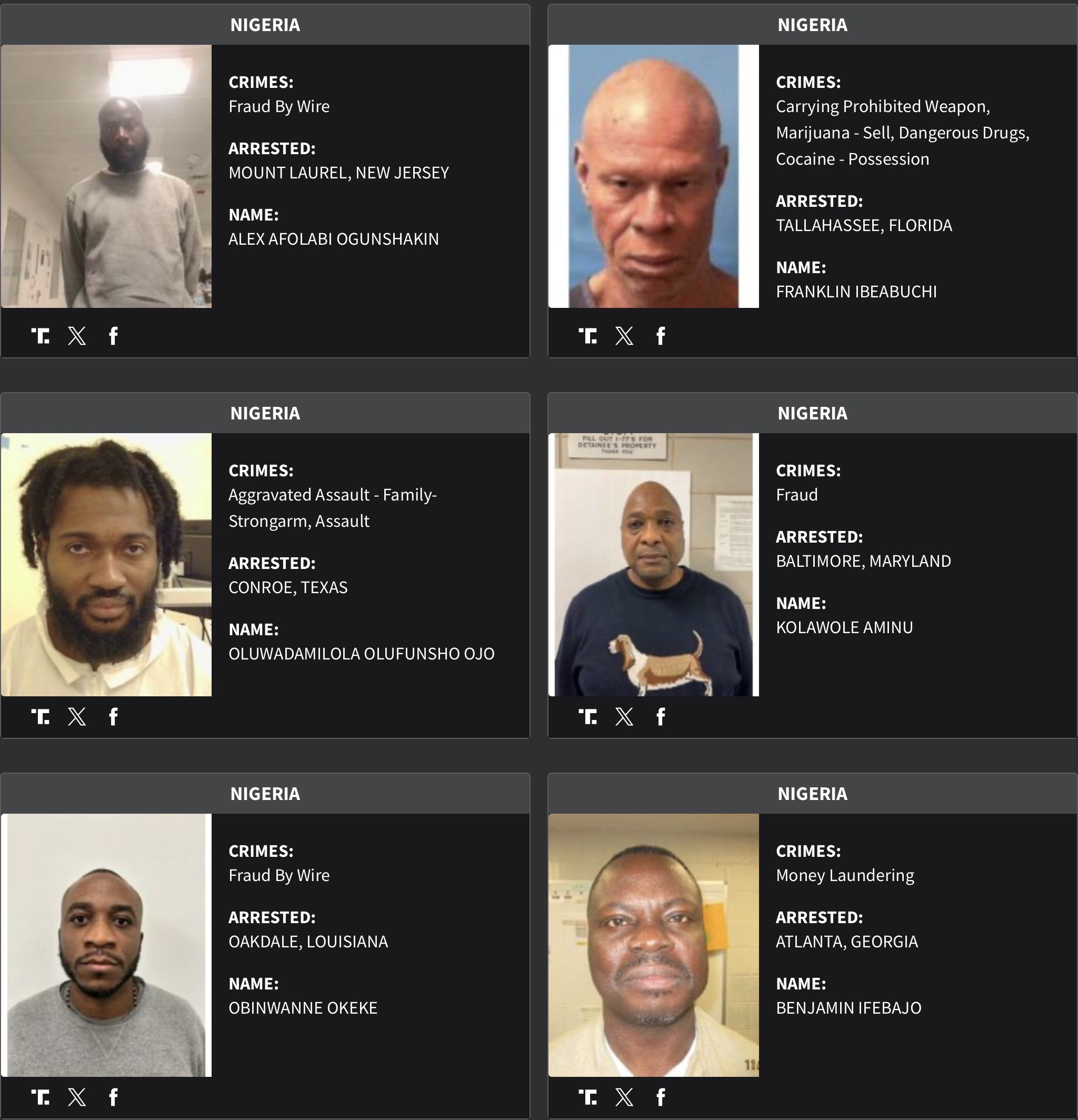 Nigeria DHS arrest sheet 4