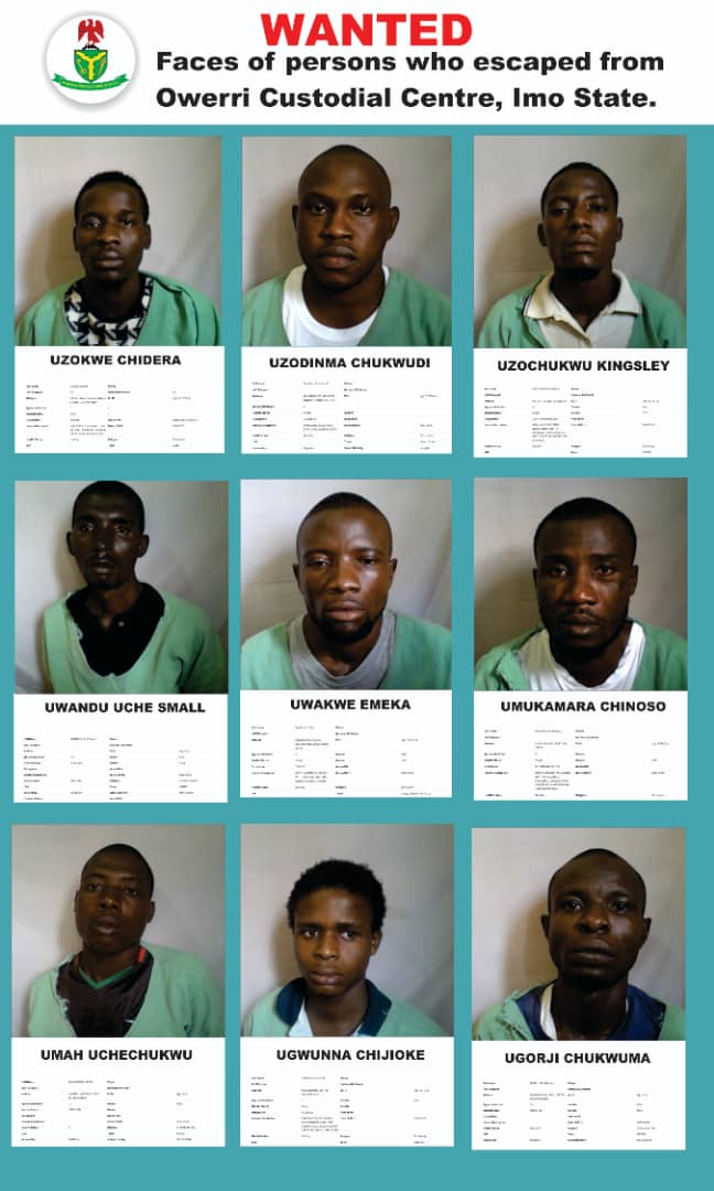 Owerri Custodial Centre Escapees — Sheet 1