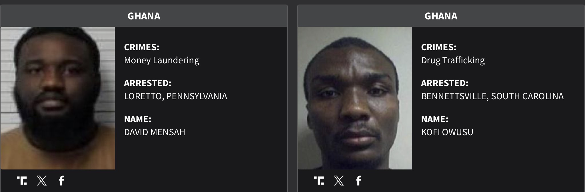 Ghana DHS arrest sheet 2